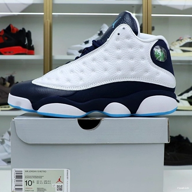 POWDER WHITE OBSIDIAN 414571-144 AIR 13 JORDAN RETRO BLUE 1001